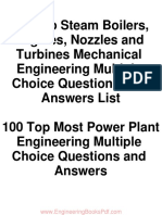 200 Top Steam Boiler and Mechanical MCQs and 100 Power Plant MCQs