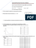 Unit 11.1 Exponential Functions Post-Test Worksheet