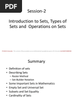 Session-2 Introduction To Sets, Types of Sets and Operations On Sets