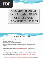 A Comparison of Indian, American Chinese and Japanese Cultures