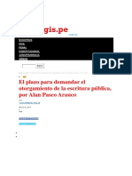 El Plazo para Demandar El Otorgamiento de La Escritura Pública