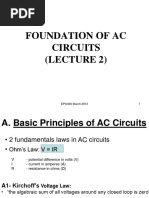 Foundation of Ac Circuits (Lecture 2) : 1 EPO460 March 2013