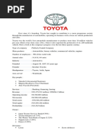 Company Profile of Toyota