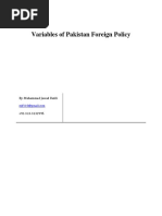 Variables of Pakistan Foreign Policy: By: Muhammad Jawad Fazili