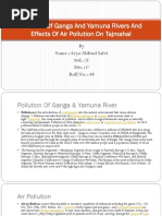 Pollution of Ganga and Yamuna Rivers and Effects of Air Pollution On Tajmahal