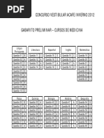 ACAFE Gabarito Pre Medicina 2012-2