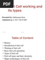 Fuel Cell Working and Its Types: Presented By: Sukhmanjot Kaur Admission No. L-2017-AE-65-BIV