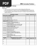 Olusegun Onanuga - MBA Curriculum Worksheet