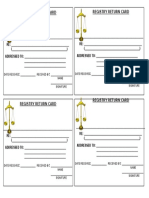 Registry Return Card (Blank)