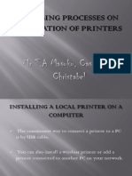 Describing Processes On Installation of Printers