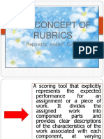 The Concept of Rubrics: Prepared By: Jurebe P. Eulogio