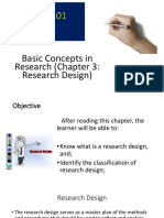 Research 101: Basic Concepts in Research (Chapter 3: Research Design)