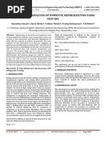 Performance Analysis of Domestic Refrigeration Using Test Rig