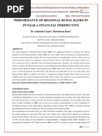 Performance of Regional Rural Banks in Punjab-A Financial Perspective