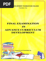 Final Exam Advanced Masteral