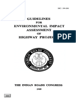 Guidelines Environmental Impact Assessment Highway Projects: Indian Roads Congress