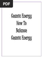 Cosmic Energy How To Balance Cosmic Energy