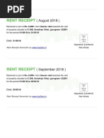 Rent Receipt: (August 2018)