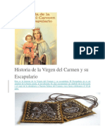 Historia de La Virgen Del Carmen y Su Escapulario