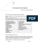 Carta Responsiva de Asignación de Equipo de Escalada