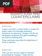 Formulating Assertions and Counterclaims