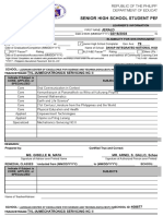 Senior High School Student Permanent Record: Republic of The Philippines Department of Education