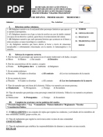 Examen de Lengua Materna. Español Primer Trimestre