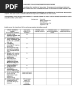 Self and Peer Evaluation