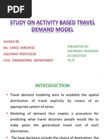 Study On Activity Based Travel Demand Model