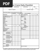 Tower Crane Daily Inspection Form