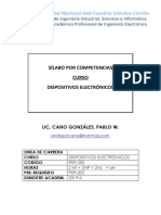 Universidad Nacional José Faustino Sánchez Carrión: Sílabo Por Competencias Curso Dispositivos Electrónicos