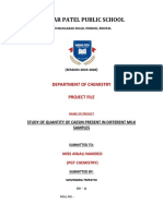 "To Find The Quantity of Caesin in Different Samples of Milk" Chemistry Investigatory Project