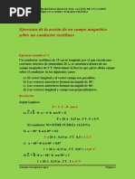 Ejercicios y Problemas Resueltos de Accion de Un Campo Magnetico Sobre Un Conductor Rectilineo