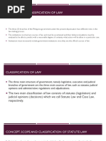 Sources and Classification of Law