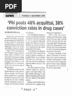 Philippine Star, Nov. 7, 2019, PHL Posts 48% Acquittal, 38% Conviction Rates in Drug Cases PDF