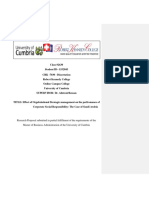 Research Proposal Submitted in Partial Fulfillment of The Requirements of The Master of Business Administration of The University of Cumbria