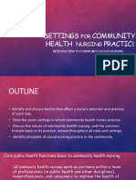 Introduction To Community Health Nursing SETTINGS