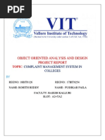 Object Oriented Analysis and Design Project Report: Complaint Management System in Colleges