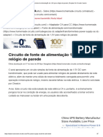 Circuito de Fonte de Alimentação de 1,5V para Relógio de Parede - Projetos de Circuito Caseiro