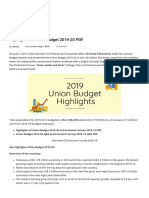 Highlights of Union Budget 2019