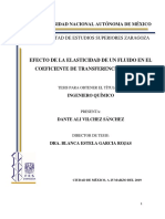 Efecto de La Elasticidad de Un Fluido No Newtoniano en El Coeficiente Individual de Transferencia de Calor