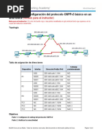 (Versión para El Instructor) : Packet Tracer: Configuración Del Protocolo Ospfv3 Básico en Un Área Única