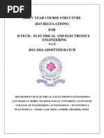 Iii&Iv Year Course Structure (R15 Regulations) FOR B.Tech - Electrical and Electronics Engineering W.E.F. 2015-2016 ADMITTED BATCH