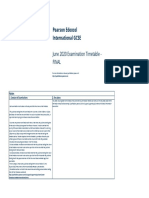 Pearson Edexcel International GCSE: June 2020 Examination Timetable - Final