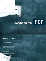 Recalcitrant: Word of The Day