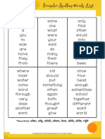 First Grade Irregular Spelling Words List