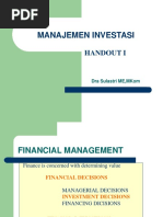 Manajemen Investasi: Handout I