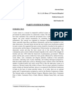 Party System in India: Abreeda Banu B.A L.L.B (Hons.) (2 Semester) (Regular) Political Science II Roll Number:04