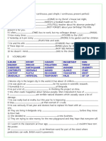 ESL Worksheet On Verb Tenses and Vocabulary