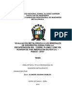 "Evaluación Metalúrgica A Los Minerales de Diferentes Zonas para La Recuperación Del Cobre, Plomo y Zinc.